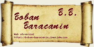 Boban Baračanin vizit kartica